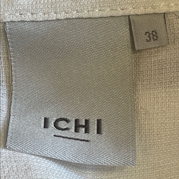 ICHI Size 38 (Fits M/L) Cream Woven Tunic Shirt Dress Minimalist - Picture 6 of 6